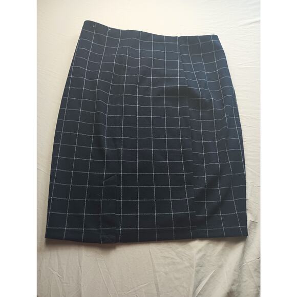 Liverpool Plaid Mini Skirt Pencil Women Size 16W Pull On Career Office Formal - Picture 3 of 3
